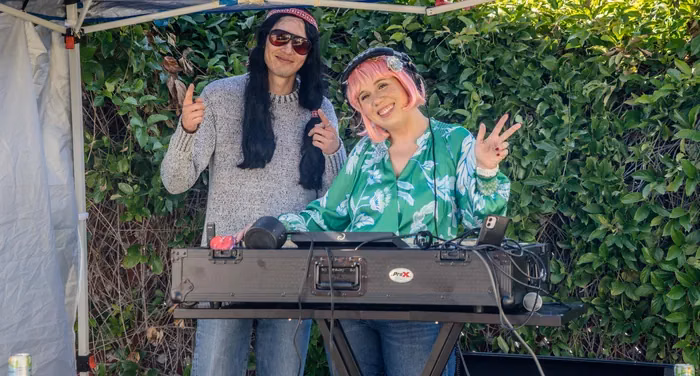 Fam Jam DJs performing at a party